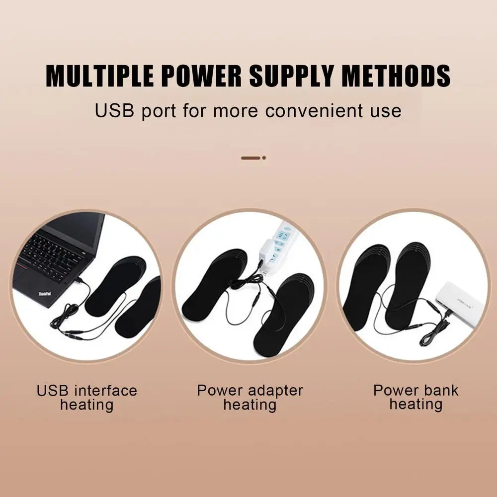 USB Heated Shoe Insoles Feet Warm Sock Pad Mat