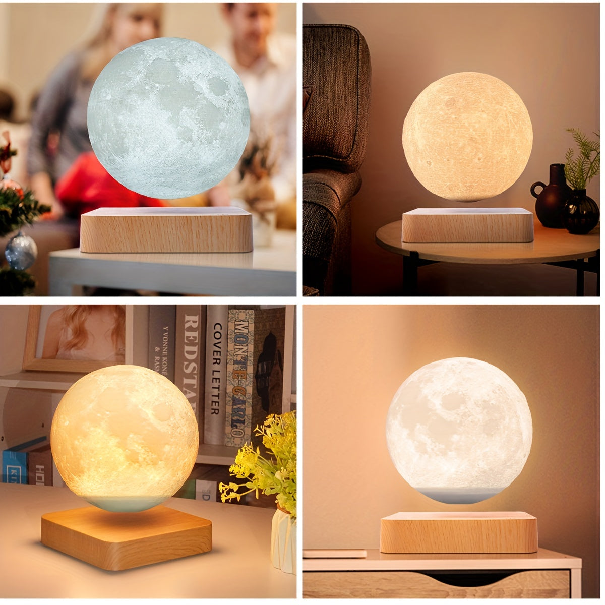 Levitating Moon Light Lamps - 3 Colors Modes