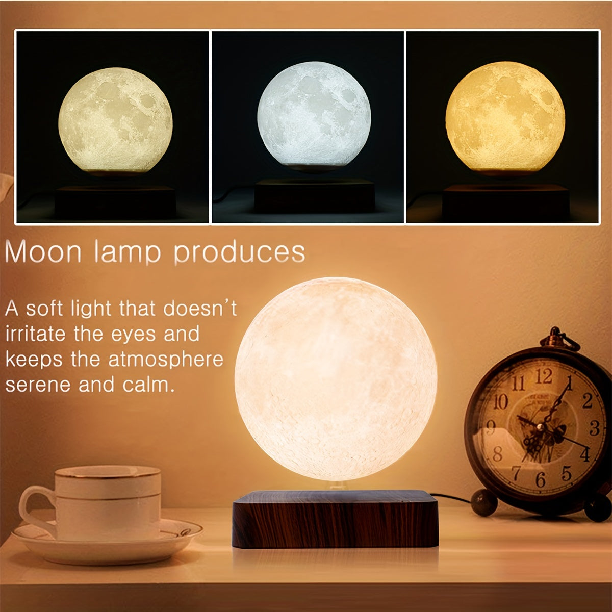 Levitating Moon Light Lamps - 3 Colors Modes