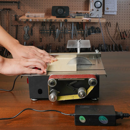 300W Bench Saw & Belt Sander 33mm Cutting Depth DIY Woodworking Tools for Precision Cutting Sanding Benchtop Power Tool