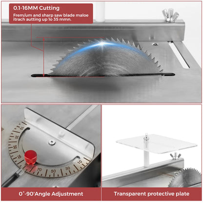 300W Bench Saw & Belt Sander 33mm Cutting Depth DIY Woodworking Tools for Precision Cutting Sanding Benchtop Power Tool