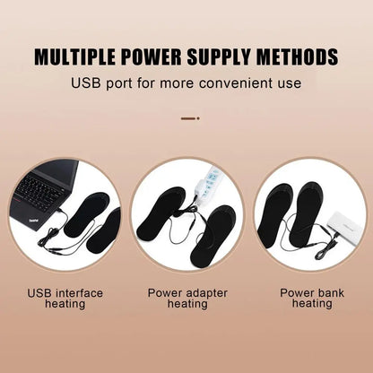 USB Heated Shoe Insoles Feet Warm Sock Pad Mat