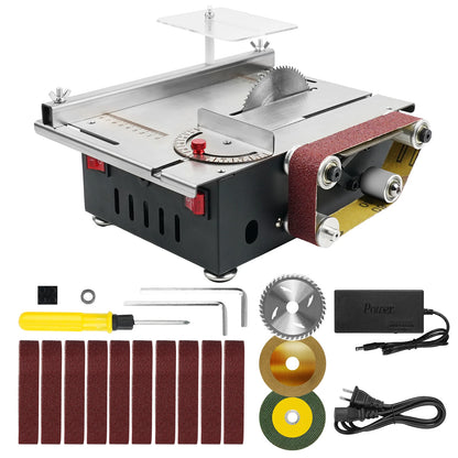 300W Bench Saw & Belt Sander 33mm Cutting Depth DIY Woodworking Tools for Precision Cutting Sanding Benchtop Power Tool
